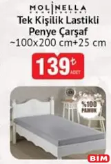 MOLİNELLA TEK KİŞİLİK LASTİKLİ PENYE ÇARŞAF